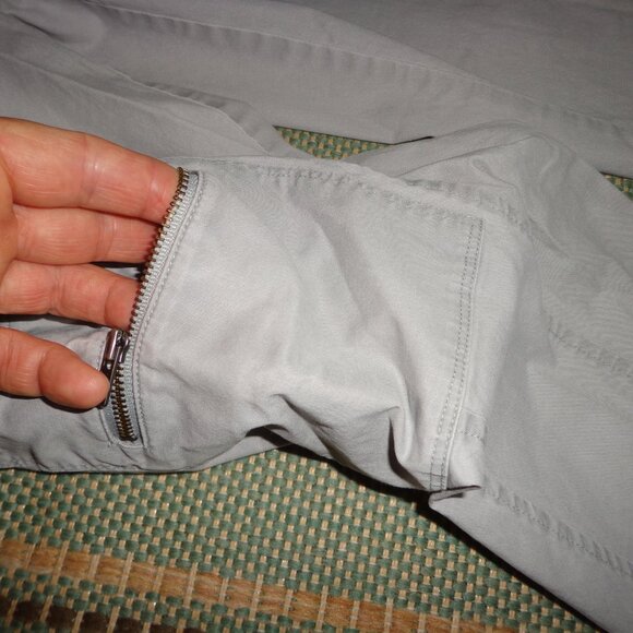 Eileen Fisher Pants PXS Light Grey Zip/Hooks closure Zip Hem Several Pockets - Picture 8 of 12